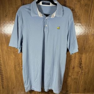 Masters Golf Polo Size Large Clubhouse Collection Blue Striped